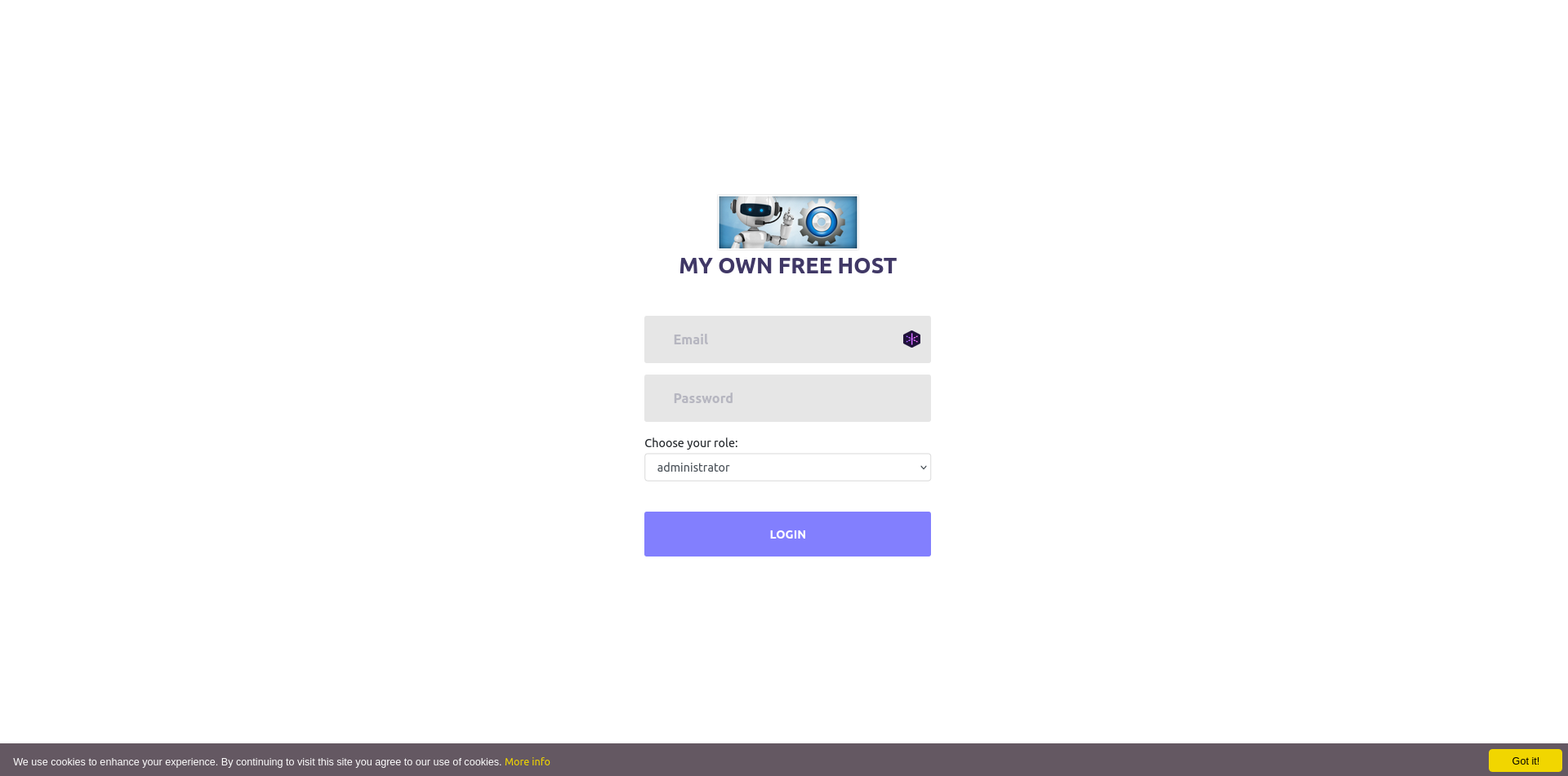 Login page